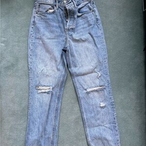 Stylish Distressed Blue Jeans